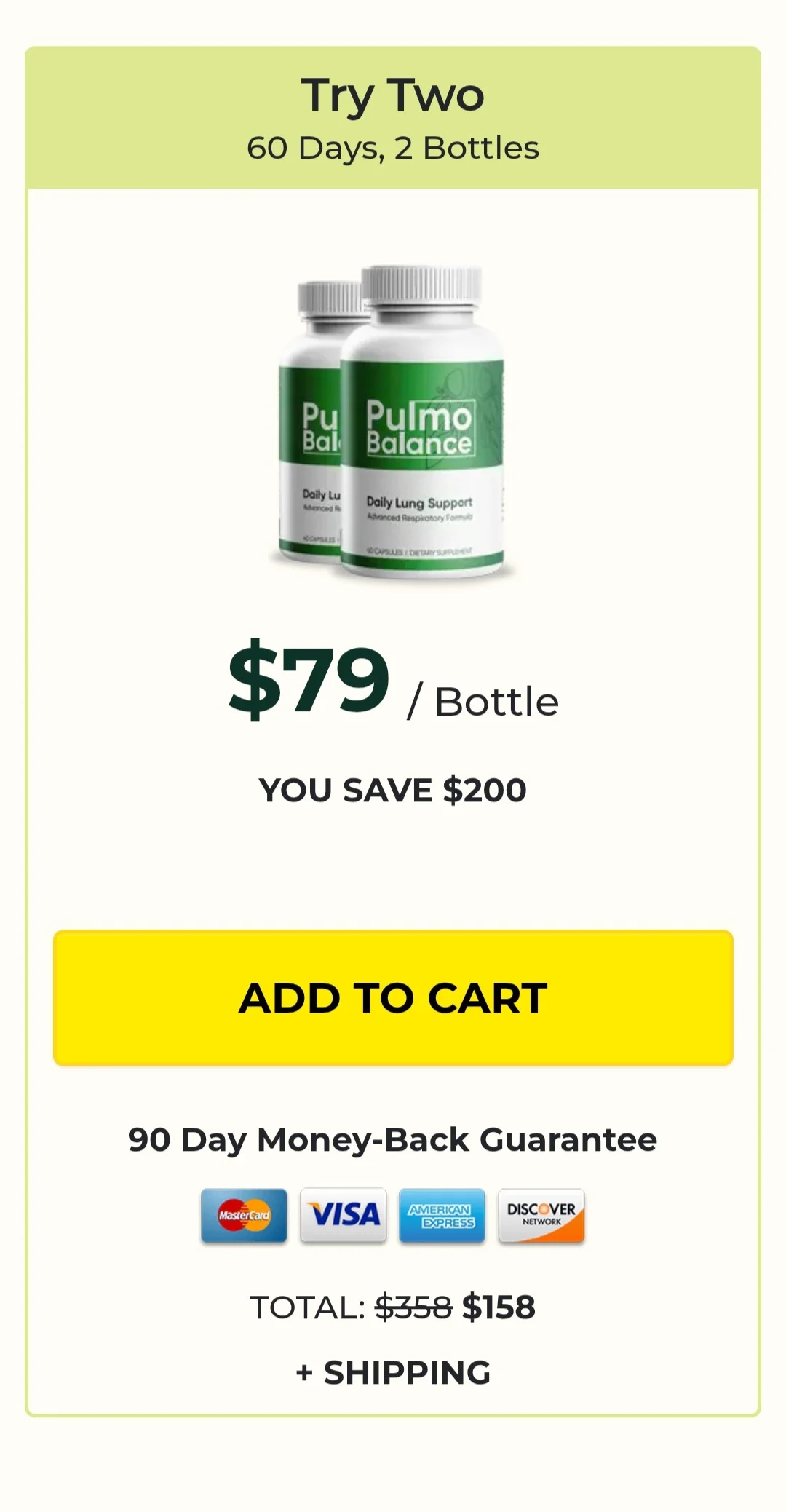 Pulmo Balance™ 2 bottles pricing
